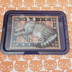 Gorgeous Vintage Cat Art Tray 1988 in like new shape almost perfect!